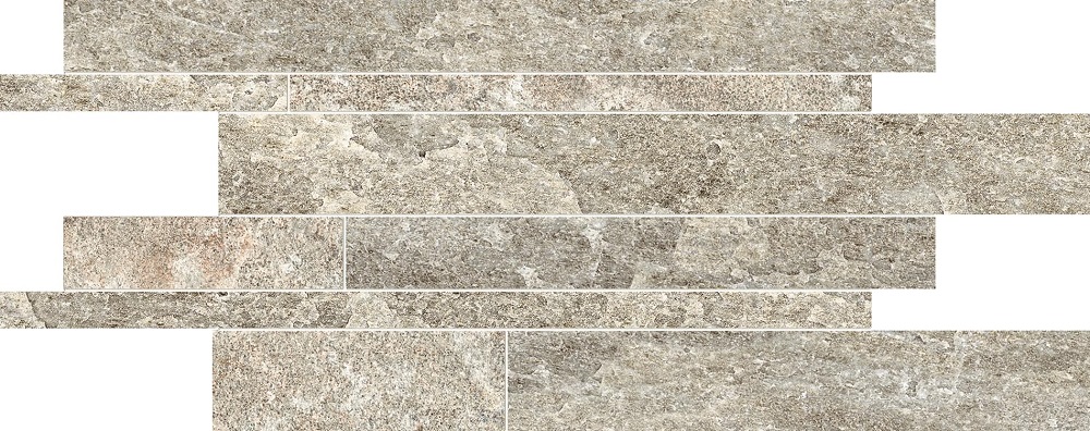 Мозаика Ergon Oros Stone Listelli Sfalsati Greige EL1S, цвет серый коричневый, поверхность матовая, прямоугольник, 300x600