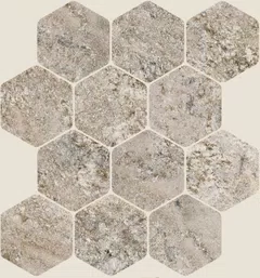 Мозаика Floor Gres Plimatech Plimabeige/02 6mm Hive 776710, цвет бежевый, поверхность матовая, шестиугольник, 300x340
