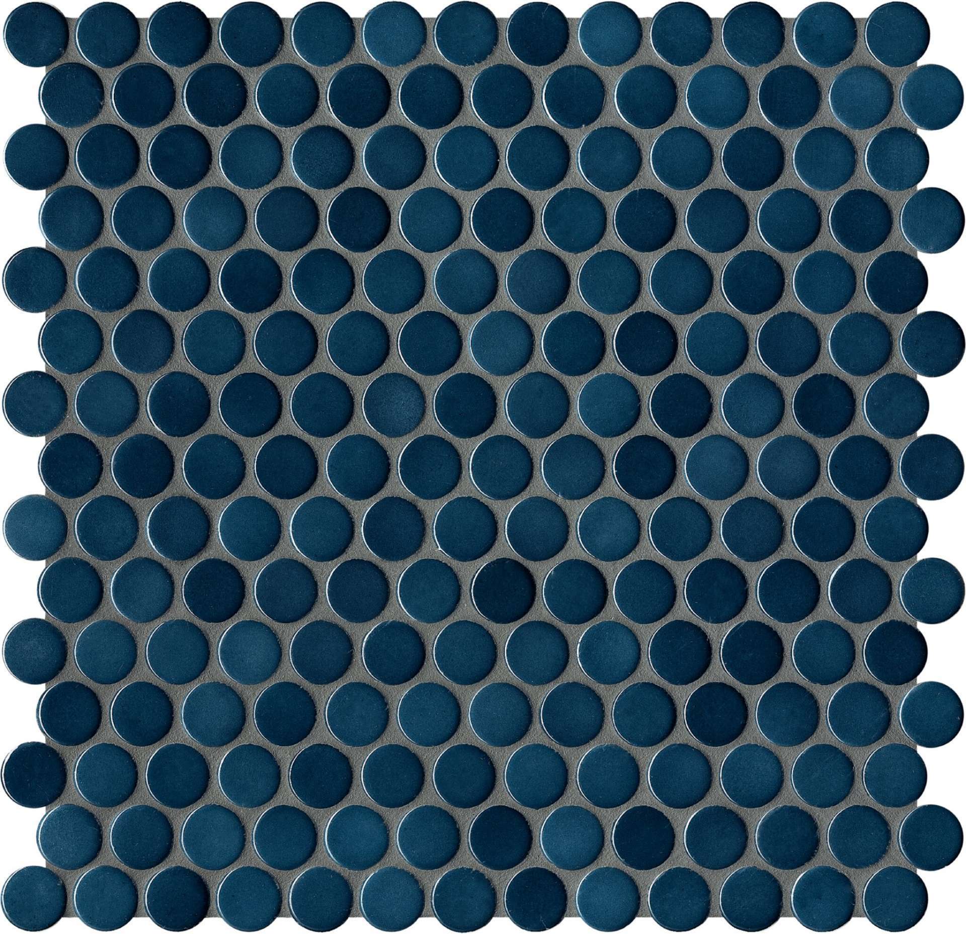 Мозаика Jasba Loop Stahlblau 40029H-44, цвет синий, поверхность глянцевая, круг и овал, 312x316