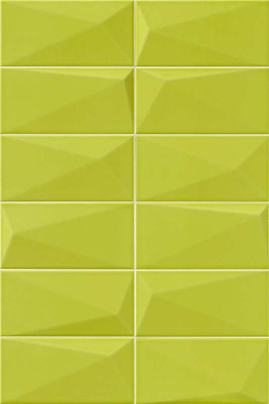 Керамическая плитка Mainzu Diamond Y-Green, цвет зелёный, поверхность глянцевая, кабанчик, 100x200