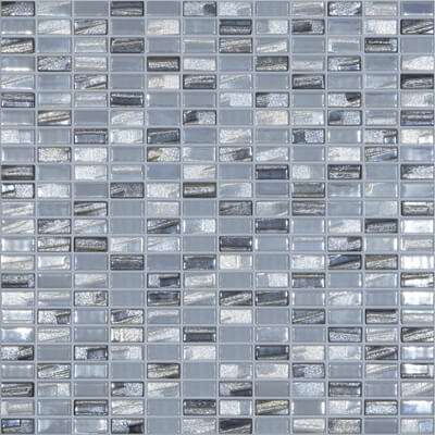 Мозаика Vidrepur Bijou Silver, цвет серый, поверхность глянцевая, квадрат, 317x317