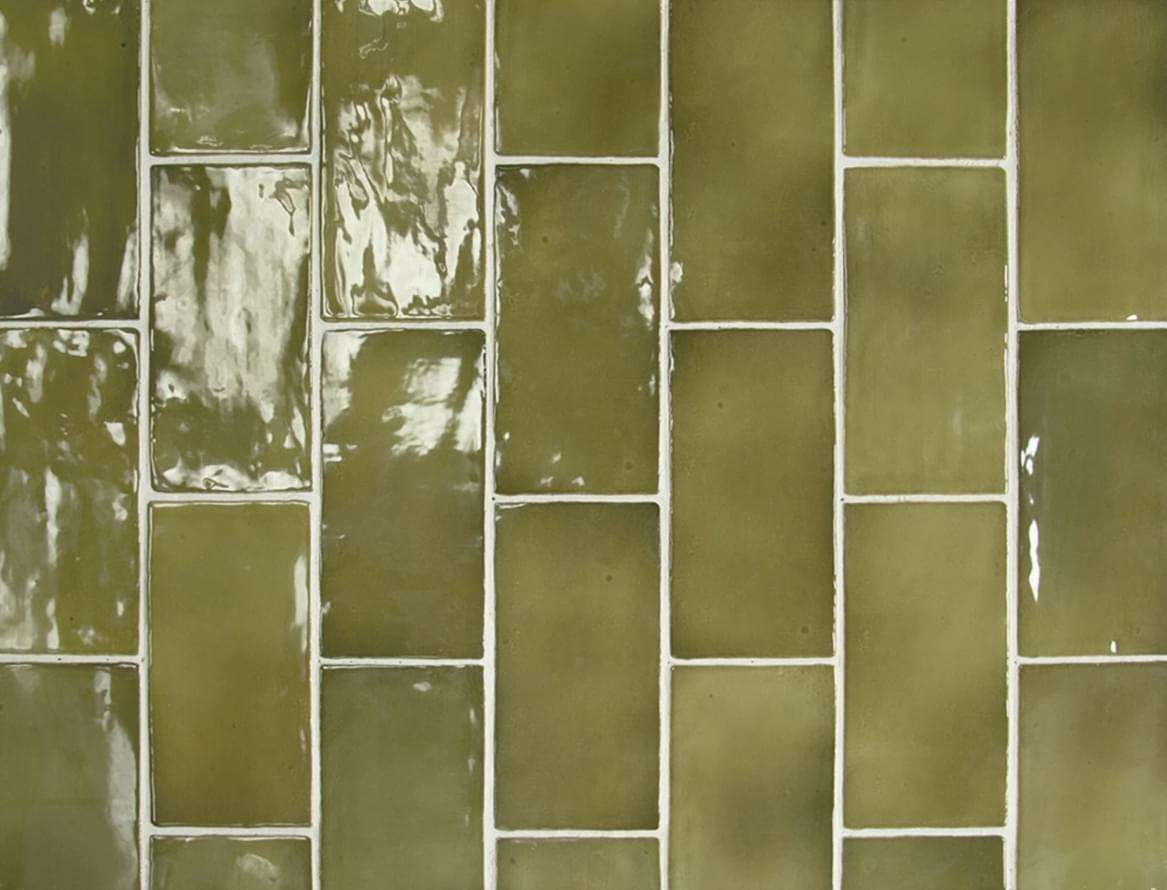 Керамическая плитка Equipe Manacor Basil Green 26908, цвет зелёный, поверхность глянцевая, прямоугольник, 75x150