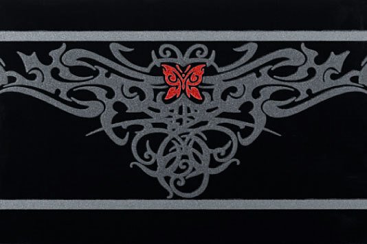 Бордюры Petracers Gran Gala Listello Tat Butterfly Nero, цвет чёрный, поверхность глянцевая, прямоугольник, 210x315