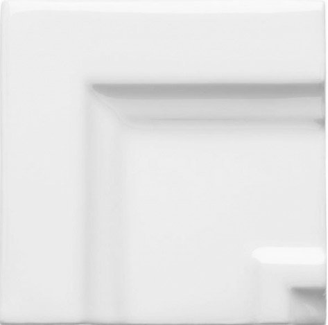 Вставки Adex ADNE5515 Angulo Marco Cornisa Clasica Blanco Z, цвет белый, поверхность глянцевая, квадрат, 75x75