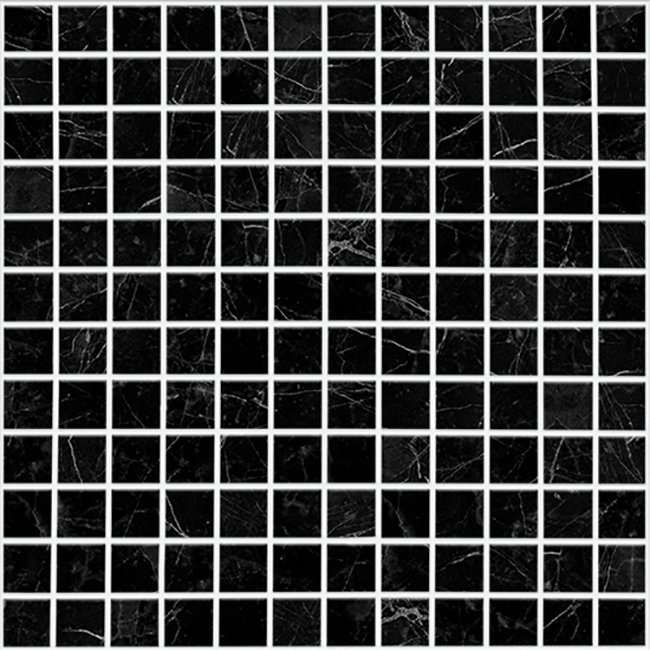 Мозаика Vidrepur Supreme Marquina, цвет чёрный, поверхность глянцевая, квадрат, 300x300