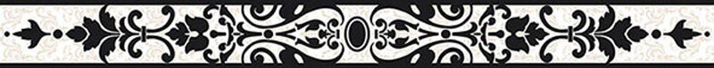 Бордюры Ceradim Princesse Mold, цвет чёрно-белый, поверхность глянцевая, квадрат, 50x500