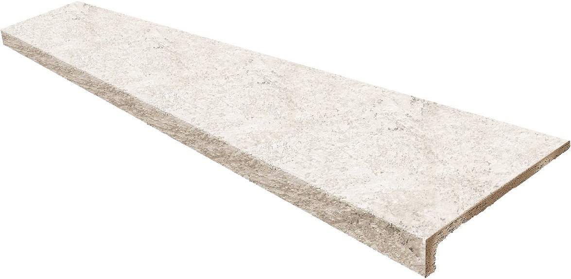 Ступени Gresmanc Evolution Stone White, цвет белый, поверхность матовая, прямоугольник с капиносом, 317x1200