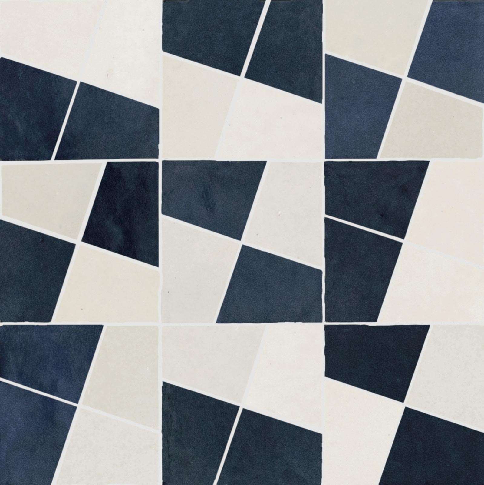 Керамическая плитка Marazzi Italy Zellige Gesso/China Mosaico M8WG, цвет белый синий, поверхность глянцевая, квадрат, 300x300