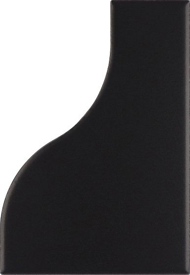 Керамическая плитка Equipe Curve Black Matt 28861, цвет чёрный тёмный, поверхность матовая, прямоугольник, 83x120