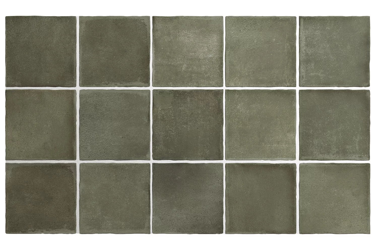 Керамическая плитка Equipe Argile Khaki 27577, цвет зелёный, поверхность матовая, квадрат, 100x100
