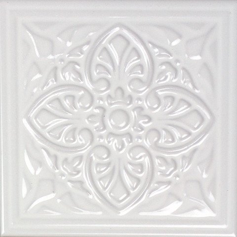 Декоративные элементы Monopole Armonia A Blanco, цвет белый, поверхность глянцевая, квадрат, 150x150