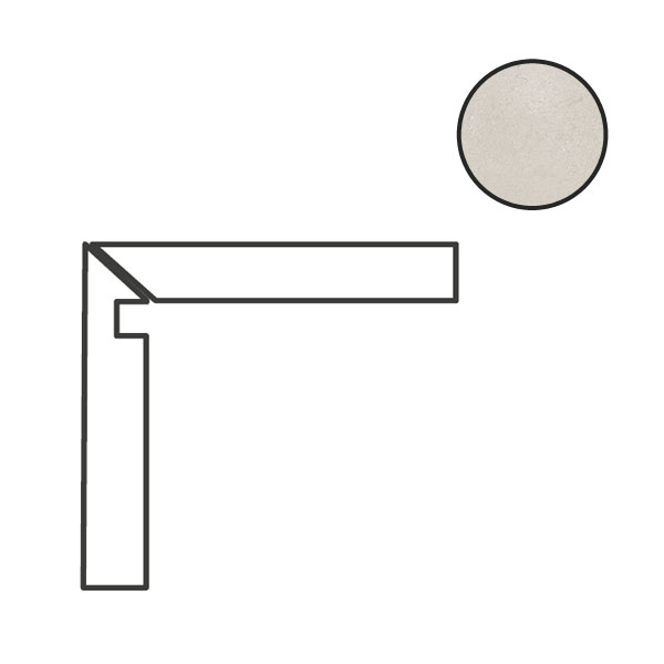 Спецэлементы Cerdomus Concrete Art Battiscala Sx Bianco Matt 97604, цвет белый, поверхность матовая, прямоугольник, 48x1200