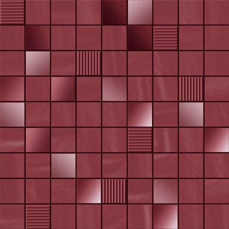Мозаика Ibero Perlage Mosaico Amarante, цвет бордовый, поверхность глянцевая, квадрат, 316x316