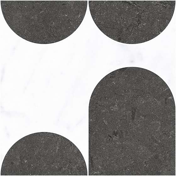 Мозаика 41zero42 Italic Mosaic Mix C 4101083, цвет чёрно-белый, поверхность матовая, квадрат, 300x300
