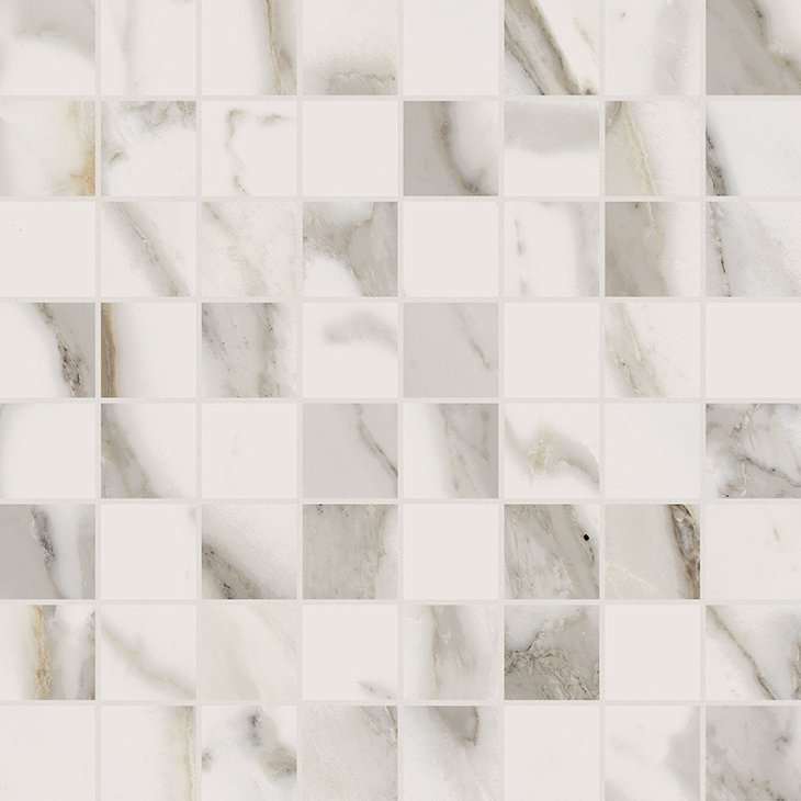 Мозаика Italon Charme Evo Calacatta Mosaico Lux 610110000101, цвет белый, поверхность полированная, квадрат, 292x292