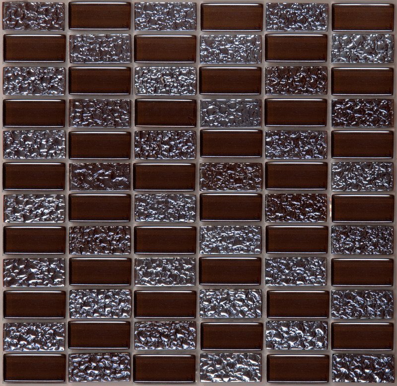 Мозаика NS Mosaic SG-8029, цвет коричневый, поверхность глянцевая, квадрат, 298x298