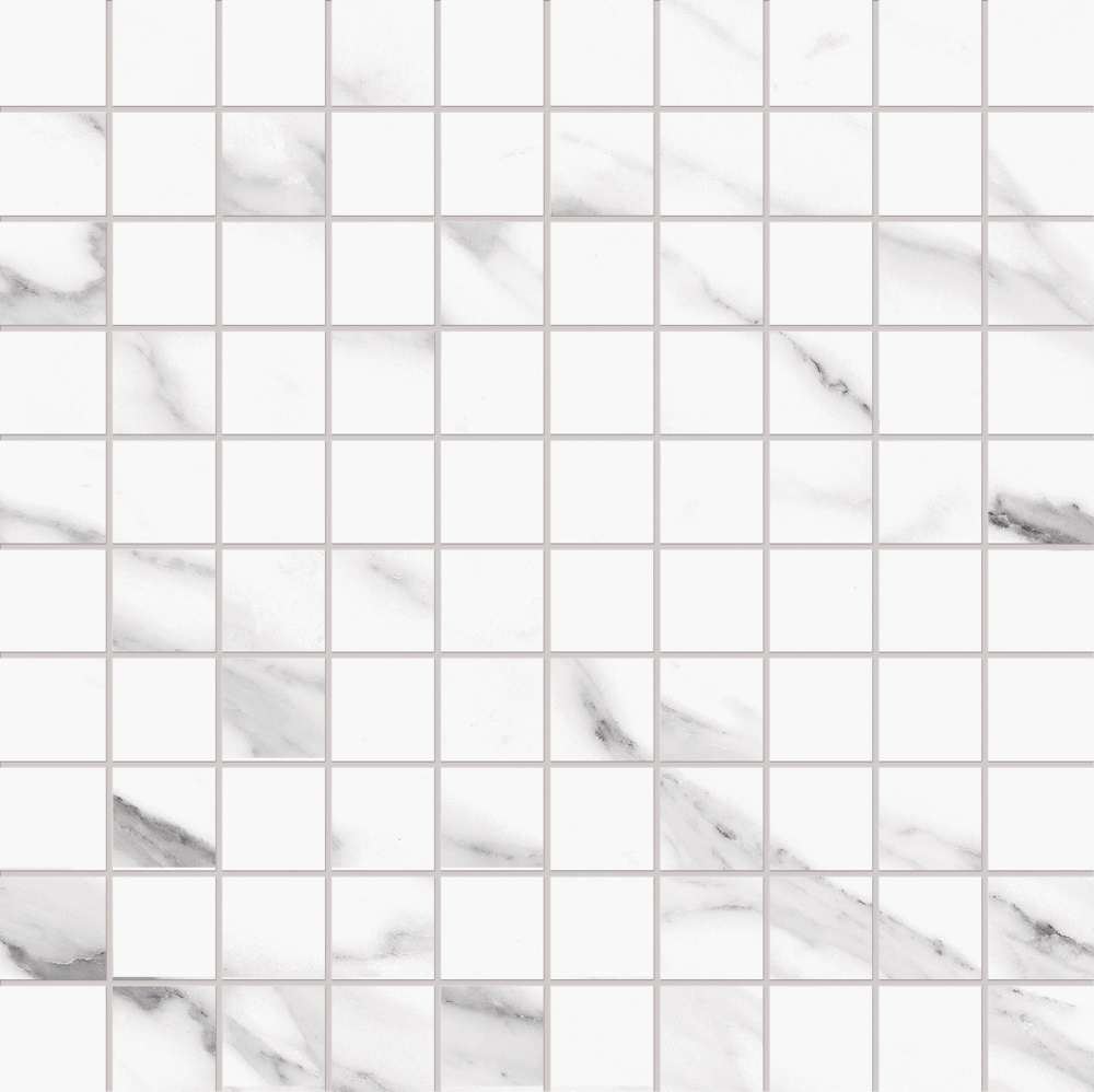 Мозаика Emilceramica (Acif) Tele Di Marmo Mosaico 3X3 Statuario Michelangelo Nat EDQ5, цвет белый серый, поверхность матовая, квадрат, 300x300