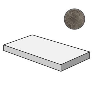 Ступени Italon Room Grey Stone Scalino Angolare SX 620070001237, цвет серый, поверхность патинированная, прямоугольник с капиносом, 330x1200