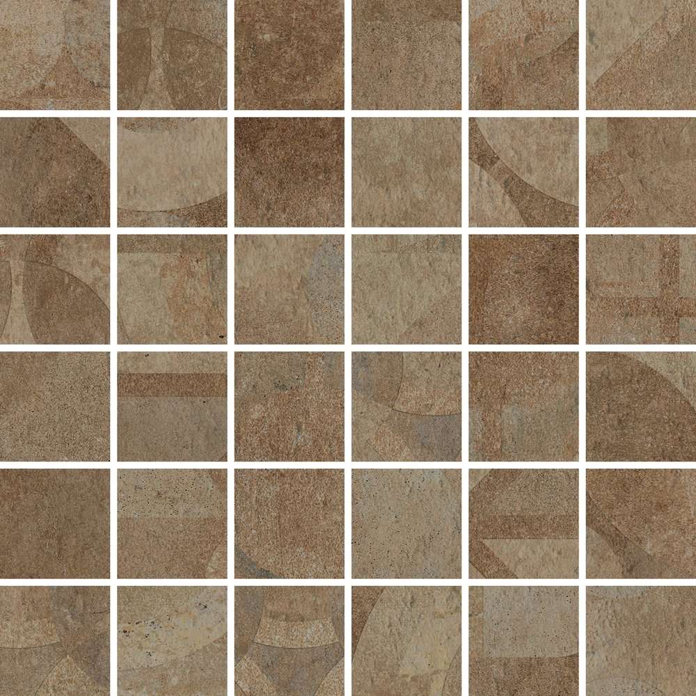 Мозаика Cerdomus Verve Mosaico Vintage 4,7x4,7 Cotto 62168, цвет коричневый, поверхность матовая, квадрат, 300x300