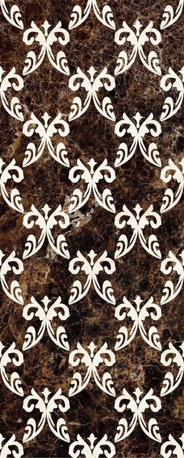 Декоративные элементы Mayolica Decor Versailles Emperador, цвет коричневый, поверхность глянцевая, прямоугольник, 280x700