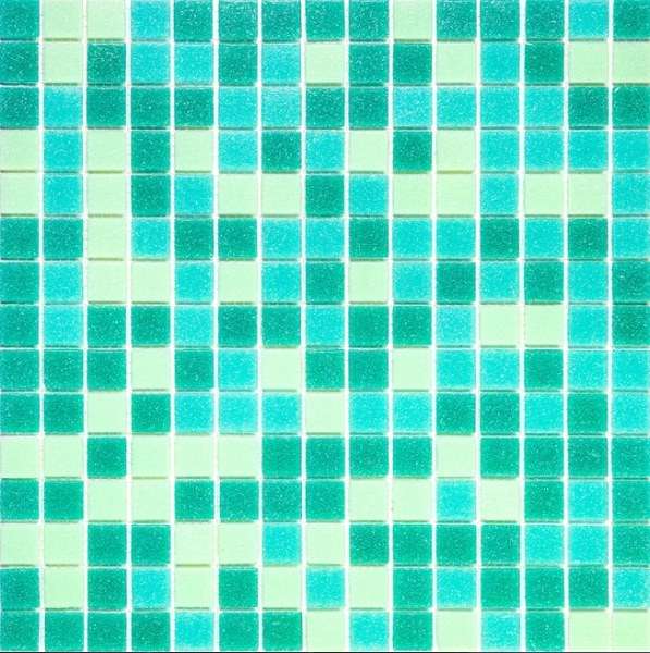 Мозаика Alma Mosaic Смеси 20 Grass(m) CES/107(m), цвет бирюзовый, поверхность глянцевая, квадрат, 327x327