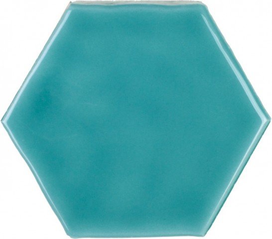 Керамическая плитка Amadis Art Deco Glossy on Mesh Aqua Marine, цвет бирюзовый, поверхность глянцевая, квадрат, 79x91