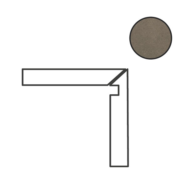 Спецэлементы Cerdomus Concrete Art Battiscala Dx Tortora Matt 97597, цвет коричневый, поверхность матовая, прямоугольник, 48x1200