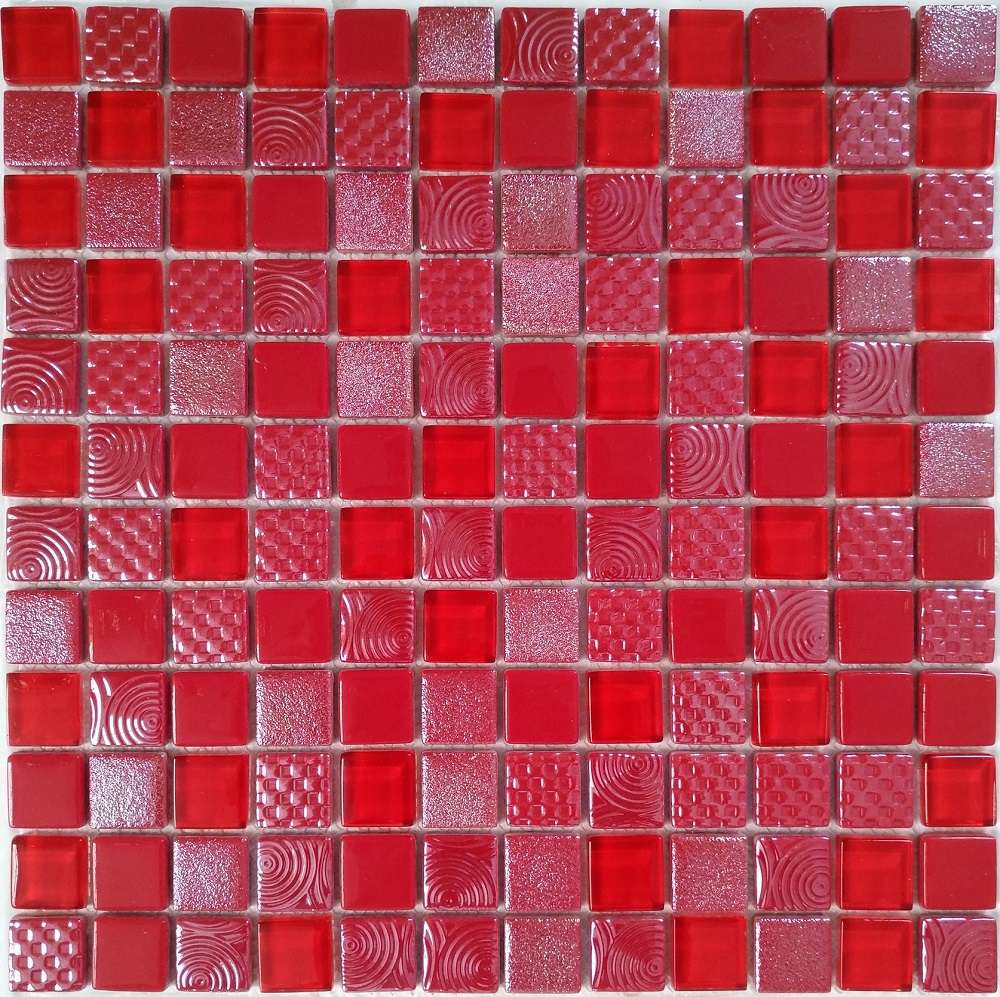 Мозаика Bonaparte Bonaparte Aster, цвет красный, поверхность глянцевая, квадрат, 300x300