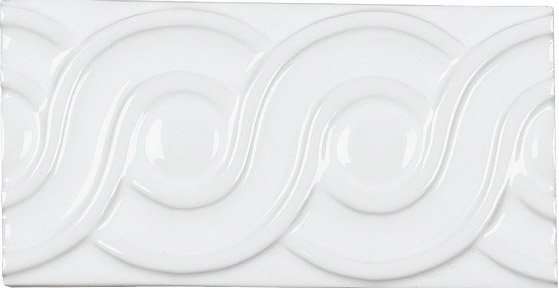 Бордюры Adex ADNE4113 Relieve Clasico Blanco Z, цвет белый, поверхность глянцевая, прямоугольник, 75x150