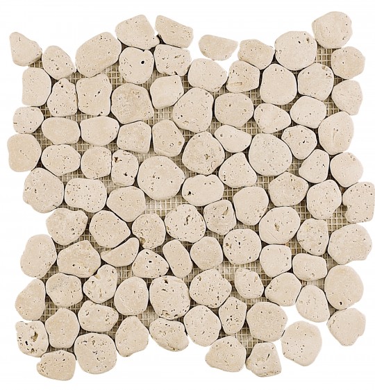 Мозаика Dune Stone Mosaics Trencadis Alpaca 185407, цвет бежевый, поверхность матовая, круг и овал, 260x260