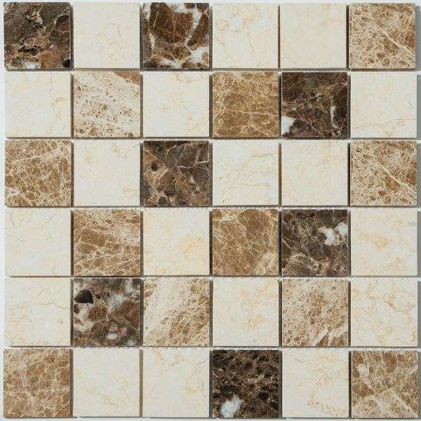 Мозаика NS Mosaic KP-758, цвет коричневый бежевый, поверхность полированная, квадрат, 298x298