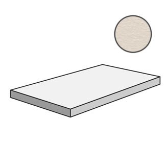 Ступени Mutina Flow Angolare corner tile SX Bone 603222, цвет бежевый, поверхность матовая, прямоугольник с капиносом, 330x1200