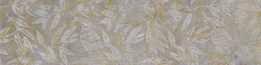 Декоративные элементы Cerrad Softcement Decor Silver Flower Poler, цвет серый золотой, поверхность полированная, прямоугольник, 297x1197