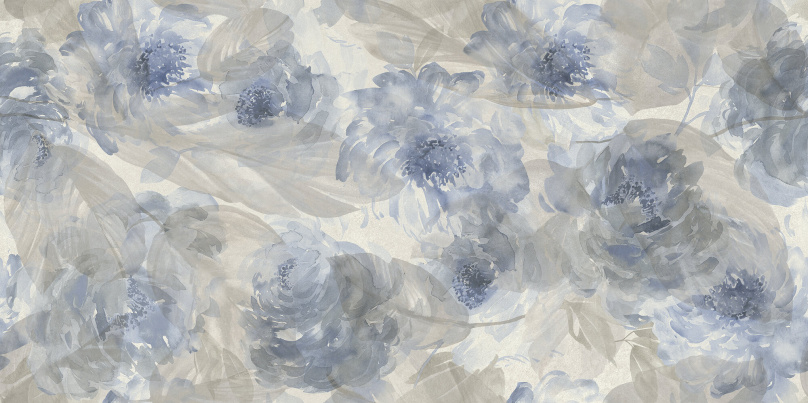 Декоративные элементы Baldocer Symphony Botanic Sky Rect, цвет серый голубой, поверхность матовая, прямоугольник, 600x1200