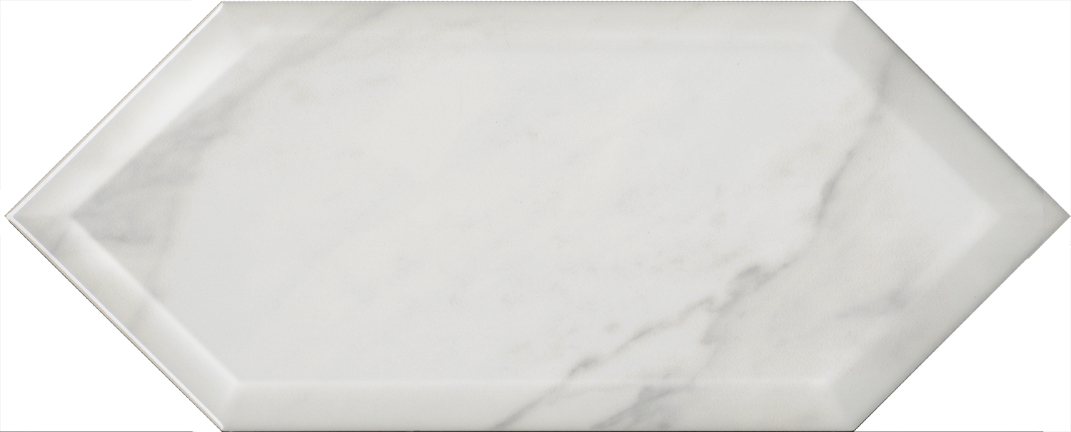 Керамическая плитка Kerama Marazzi Келуш грань белый глянцевый 35009, цвет белый, поверхность глянцевая, шестиугольник, 140x340