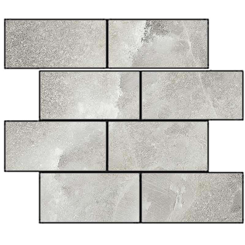 Мозаика Cerim Rock Salt Danish Smoke Muretto Sfalsato Luc 766765, цвет серый, поверхность полированная, квадрат, 300x300