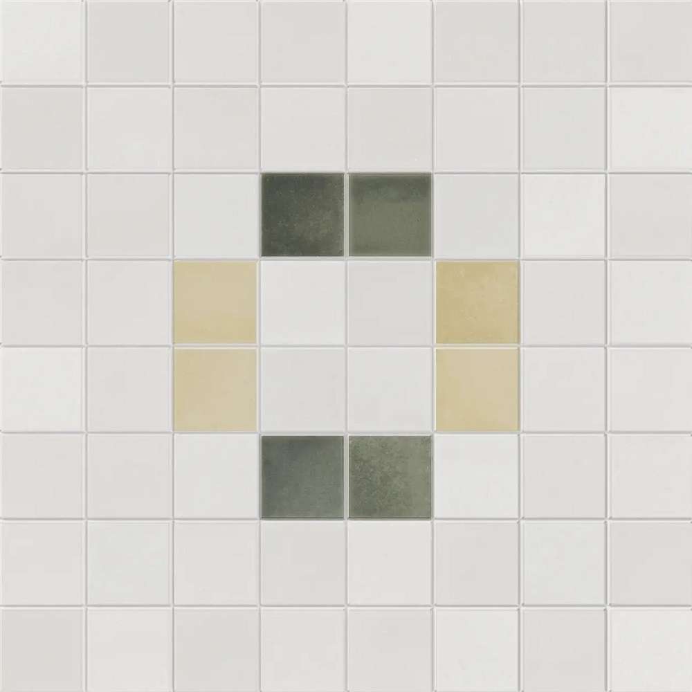 Керамогранит Wow Tesserae Play Two Frutti 127400, цвет белый серый бежевый, поверхность матовая, квадрат, 280x280