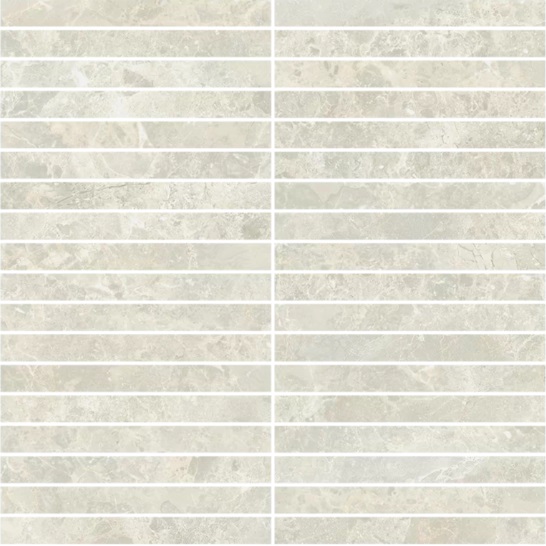 Мозаика Coliseumgres Da Vinci White Mosaico Strip 610110000970, цвет белый, поверхность матовая, квадрат, 300x300