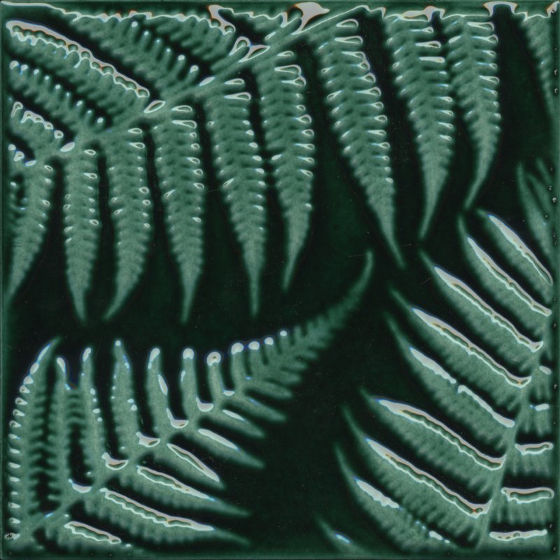 Декоративные элементы Kerama Marazzi Сантана 3 структура зеленый темный глянцевый SFD001, цвет зелёный, поверхность глянцевая структурированная, квадрат, 150x150