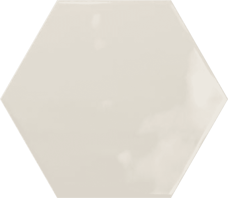 Керамическая плитка Ribesalbes Hex Creme Glossy, цвет белый, поверхность глянцевая, шестиугольник, 150x173