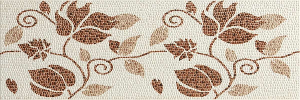 Керамическая плитка Keramex Stone Flower Beige, цвет бежевый, поверхность глянцевая, прямоугольник, 200x600