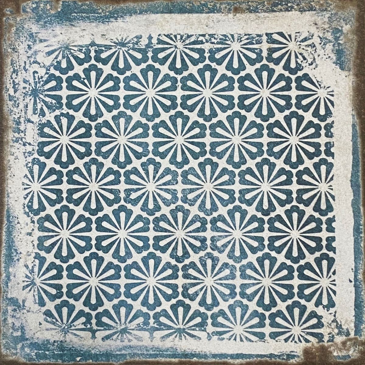 Керамическая плитка Decocer Toscana Blue Deco, цвет синий, поверхность матовая, квадрат, 200x200