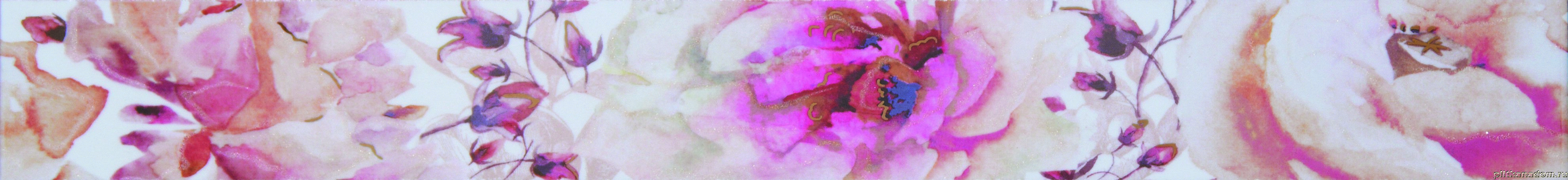 Бордюры Tecniceramica Lorette Cenefa Camel, цвет розовый, поверхность глянцевая, прямоугольник, 58x500