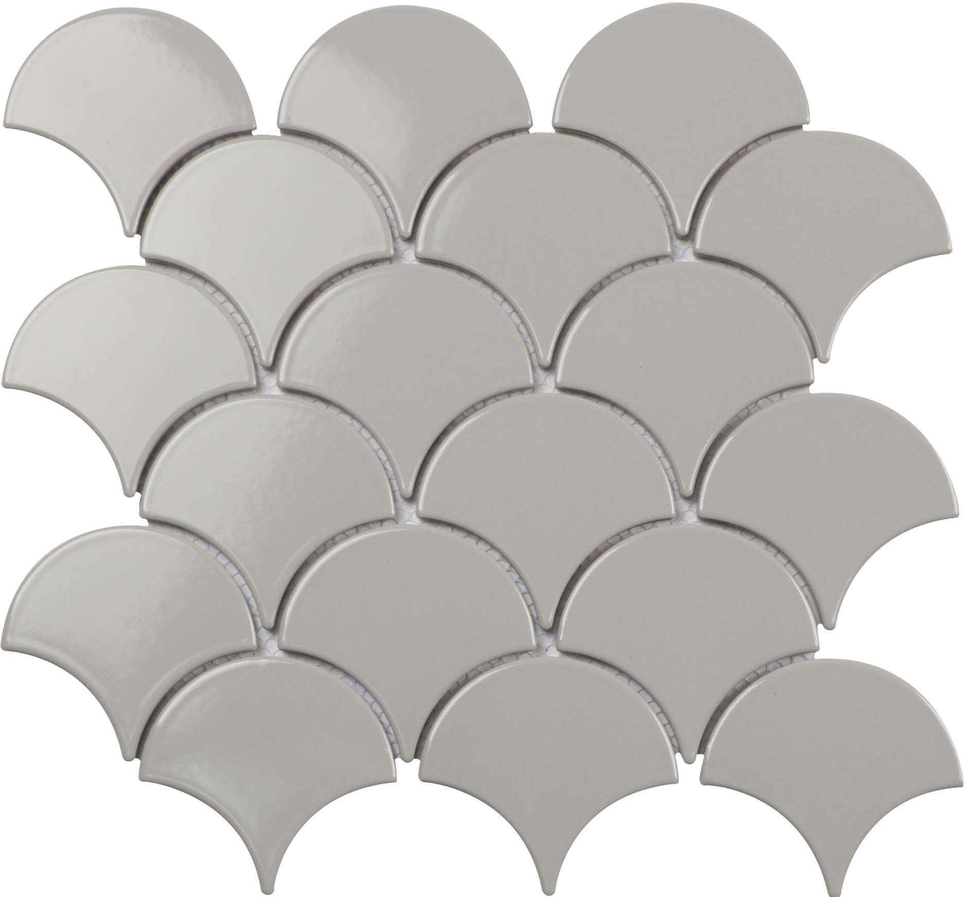 Мозаика Starmosaic Homework Fan Shape Light Grey Glossy, цвет серый, поверхность глянцевая, прямоугольник, 274x293
