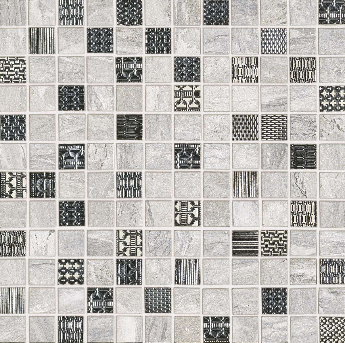 Мозаика Ascot Gemstone Mix Gem White GNMG10, цвет чёрно-белый, поверхность матовая, квадрат, 291x291