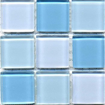 Мозаика Bars Crystal Mosaic Смеси цветов HT 162 (23x23 mm), цвет голубой, поверхность глянцевая, квадрат, 300x300