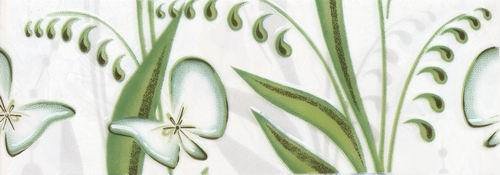 Бордюры Береза Керамика Нарцисс Бордюр Лето Салатный, цвет зелёный, поверхность глянцевая, прямоугольник, 70x200