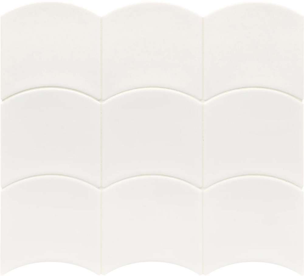 Керамическая плитка Equipe Wave White 28838, цвет белый, поверхность глянцевая, чешуя, 120x120