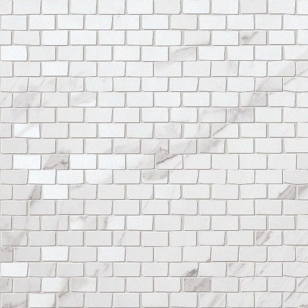 Мозаика Fap Roma Brick Statuario Mosaico, цвет серый, поверхность полированная, под кирпич, 300x300