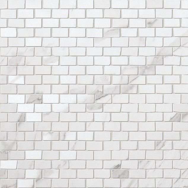 Мозаика Fap Roma Brick Statuario Mosaico, цвет серый, поверхность полированная, под кирпич, 300x300